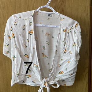 Floral wrap top